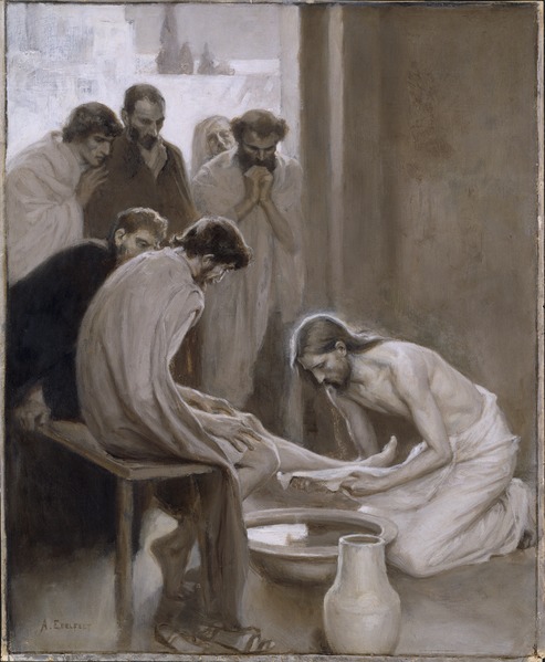 Albert Edelfelt (1854-1905) – Jezus myjący stopy Apostołom